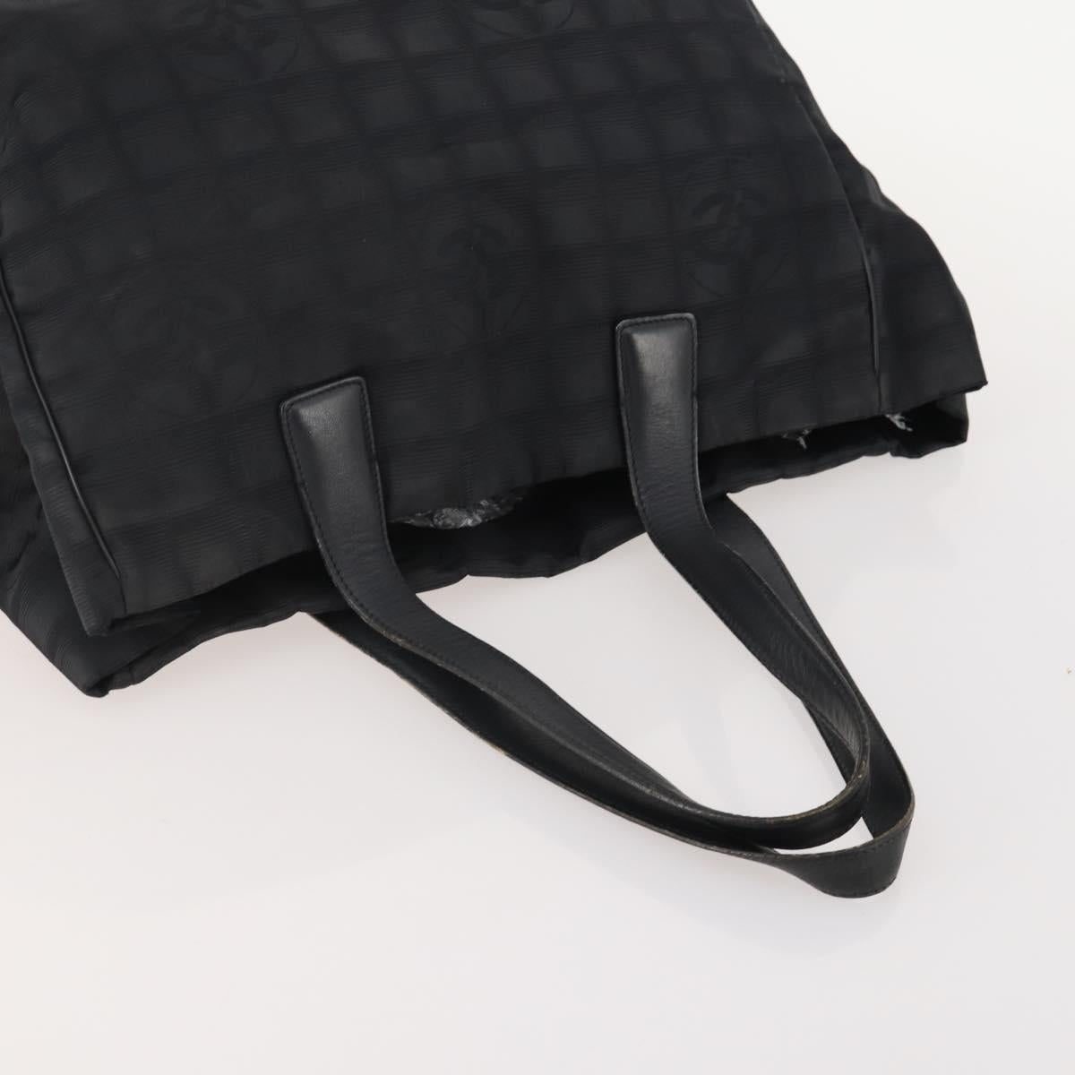 CHANEL New Travel line Tote Bag Nylon 3 Set Black Beige CC Auth BA12660