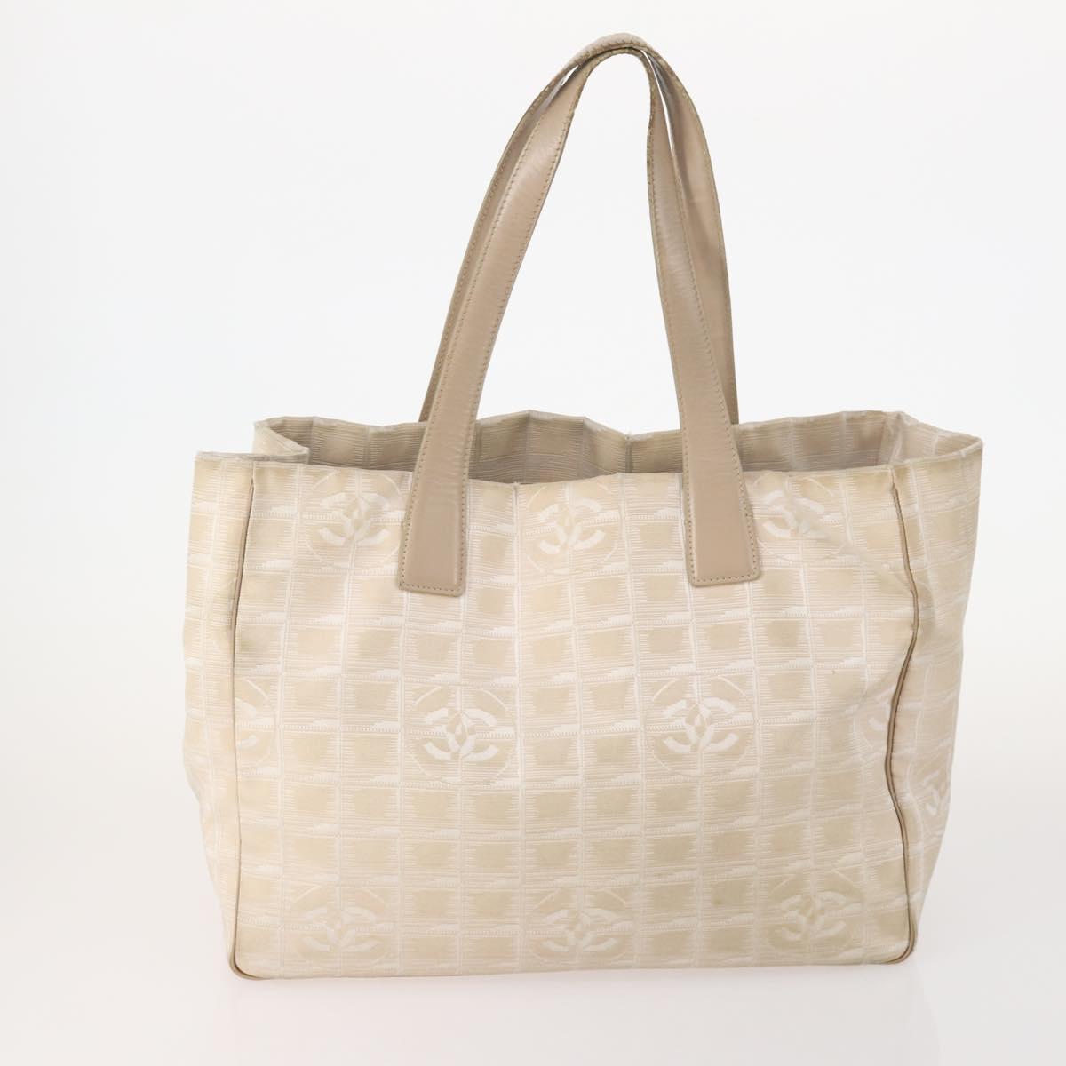 CHANEL New Travel line Tote Bag Nylon 3 Set Black Beige CC Auth BA12660