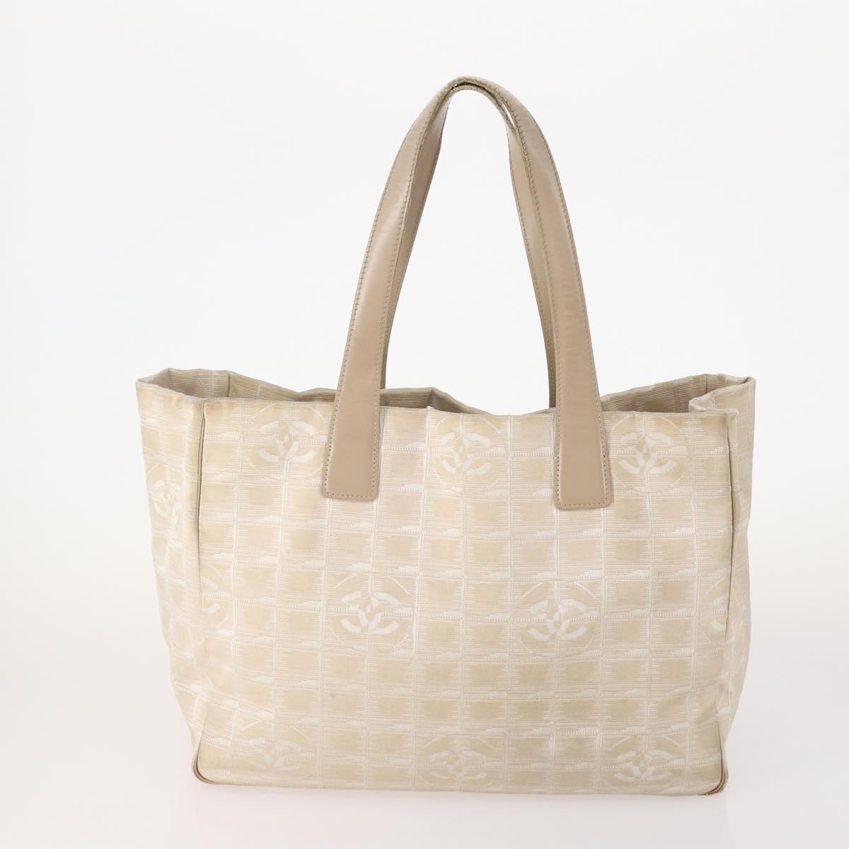 CHANEL New Travel line Tote Bag Nylon 3 Set Black Beige CC Auth BA12660