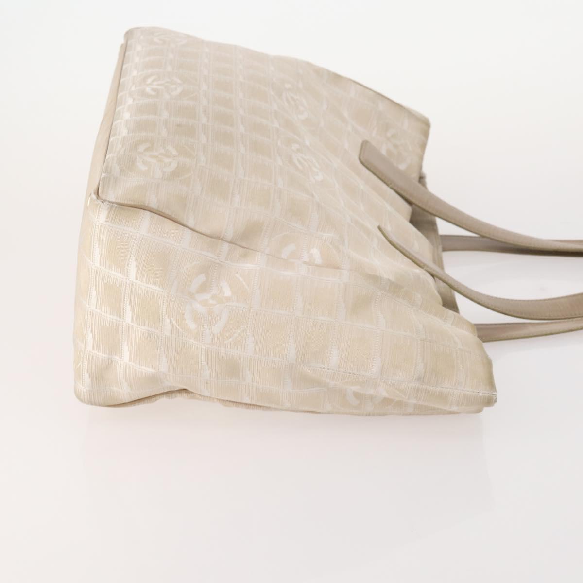 CHANEL New Travel line Tote Bag Nylon 3 Set Black Beige CC Auth BA12660