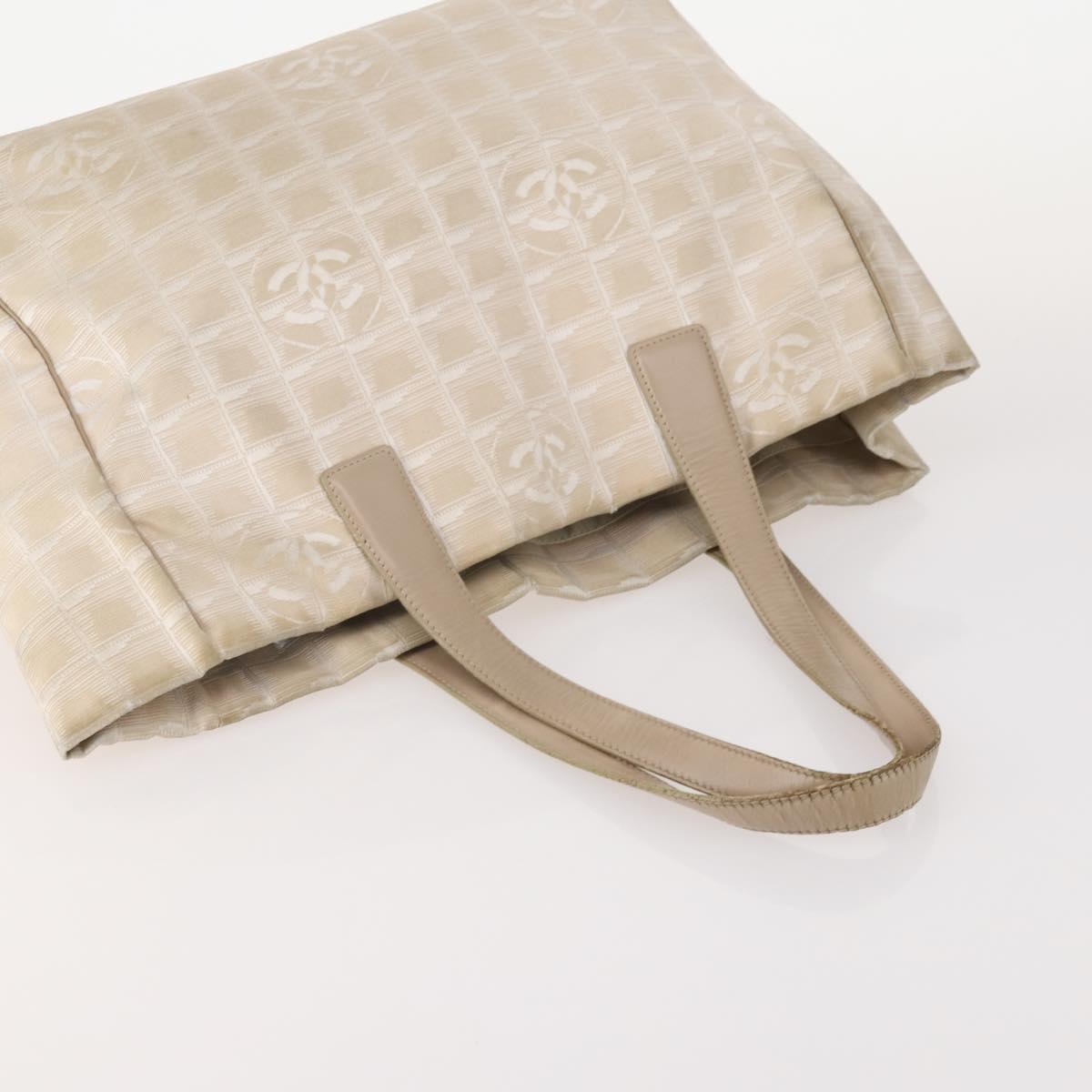 CHANEL New Travel line Tote Bag Nylon 3 Set Black Beige CC Auth BA12660