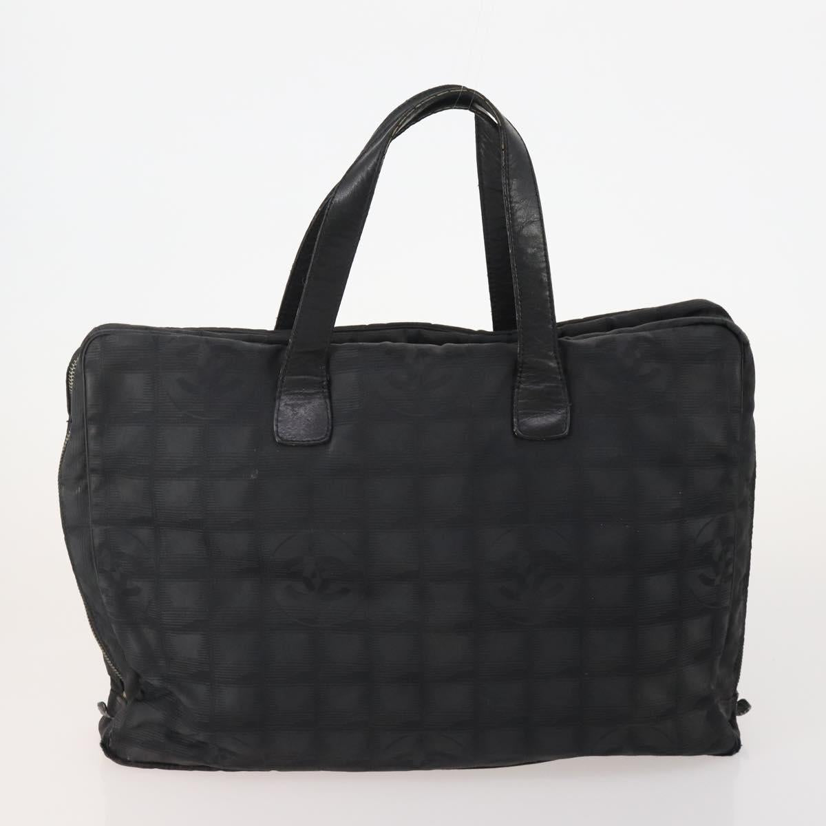 CHANEL New Travel line Tote Bag Nylon 3 Set Black Beige CC Auth BA12660