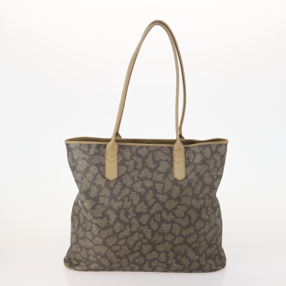 SAINT LAURENT PRADA Tote Bag Canvas PVC 2 Set Beige Auth BA12662