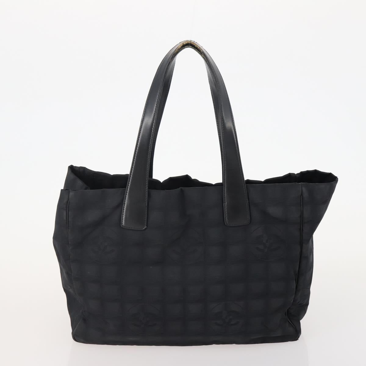 CHANEL New Travel line Tote Bag Nylon 3 Set Black CC Auth BA12665