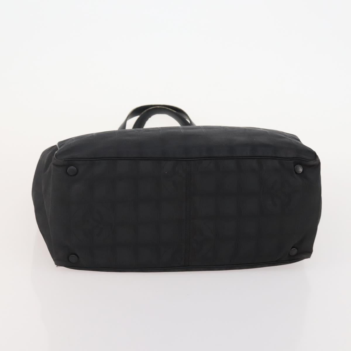 CHANEL New Travel line Tote Bag Nylon 2 Set Black Beige CC Auth BA12666
