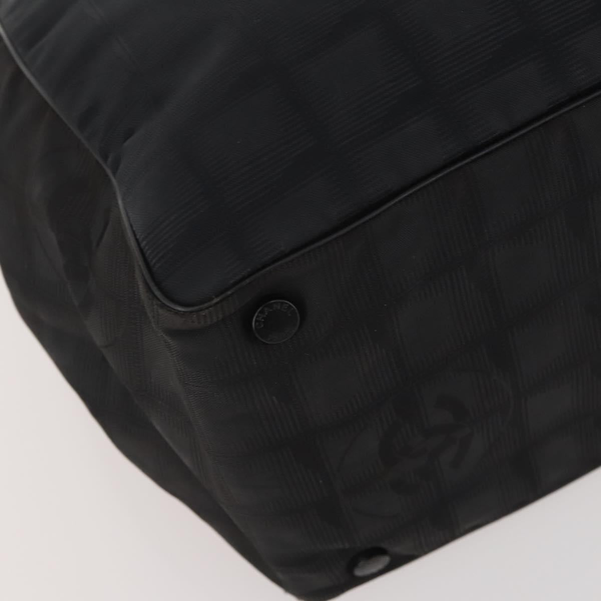 CHANEL New Travel line Tote Bag Nylon 2 Set Black Beige CC Auth BA12666