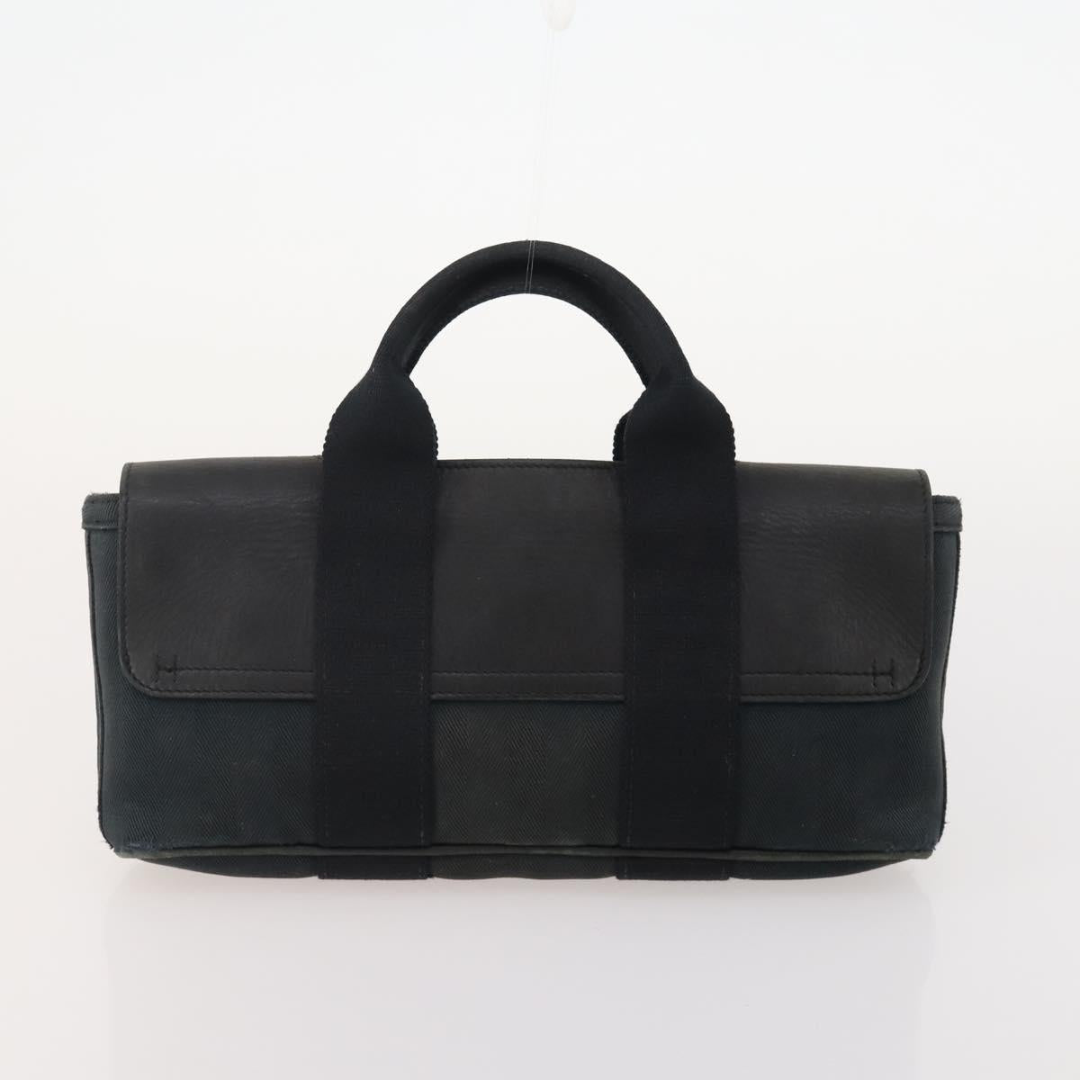 HERMES Tote Bag Canvas 3 Set Black Gray Auth BA12667