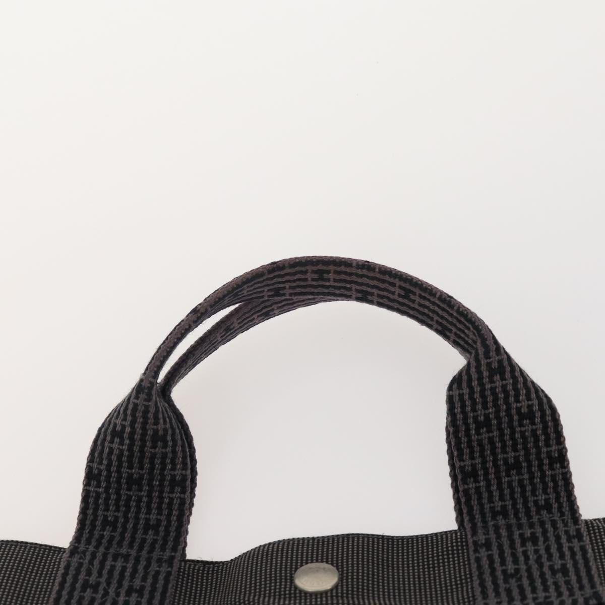 HERMES Tote Bag Canvas 3 Set Black Gray Auth BA12667