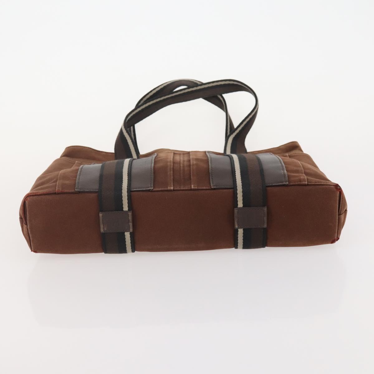 HERMES Tote Bag Canvas 2 Set Brown Auth BA12668