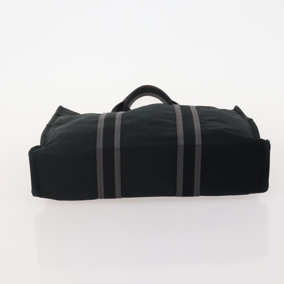 HERMES Fourre Tout Hand Bag Cotton 3 Set Black Gray Auth BA12670