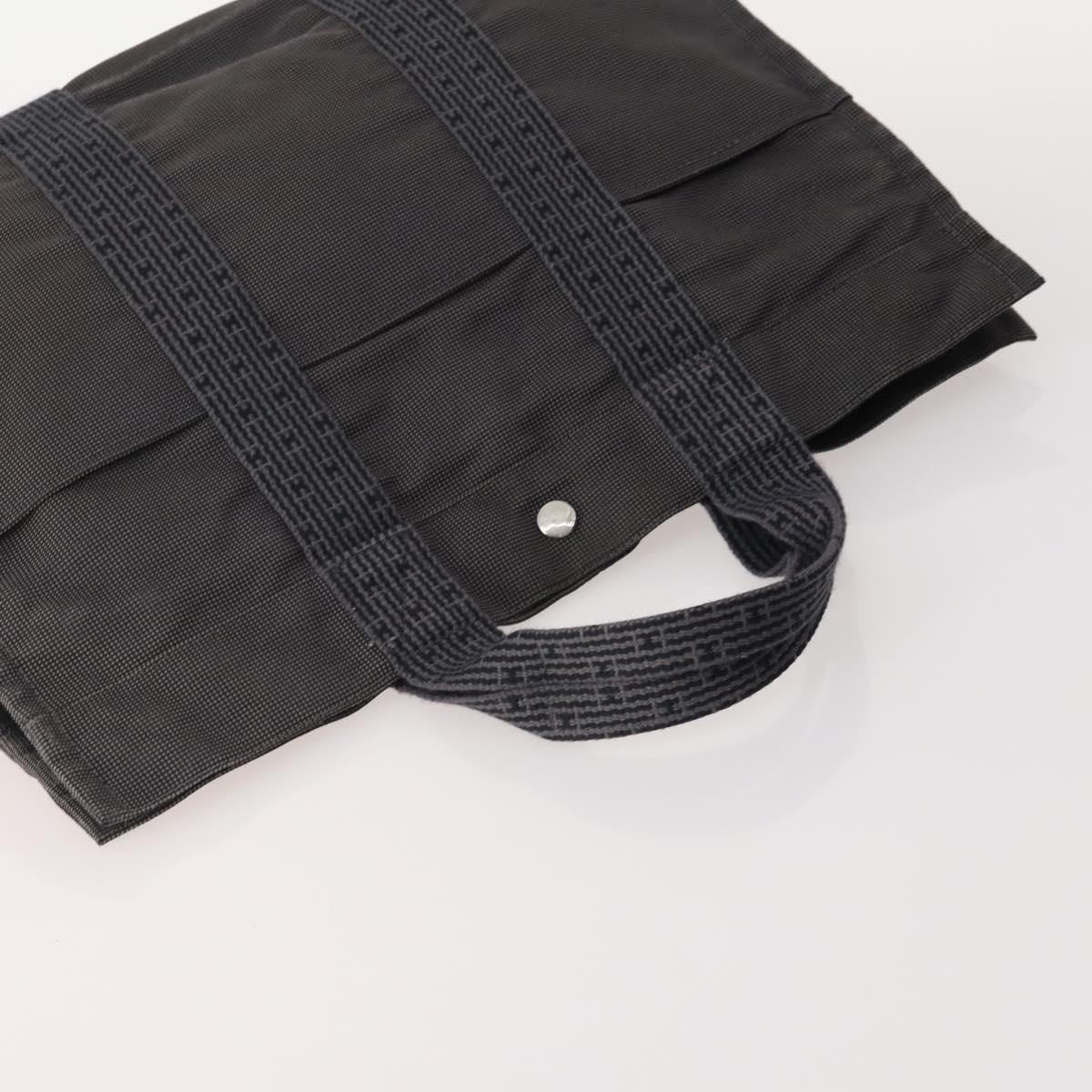 HERMES Fourre Tout Hand Bag Cotton 3 Set Black Gray Auth BA12670