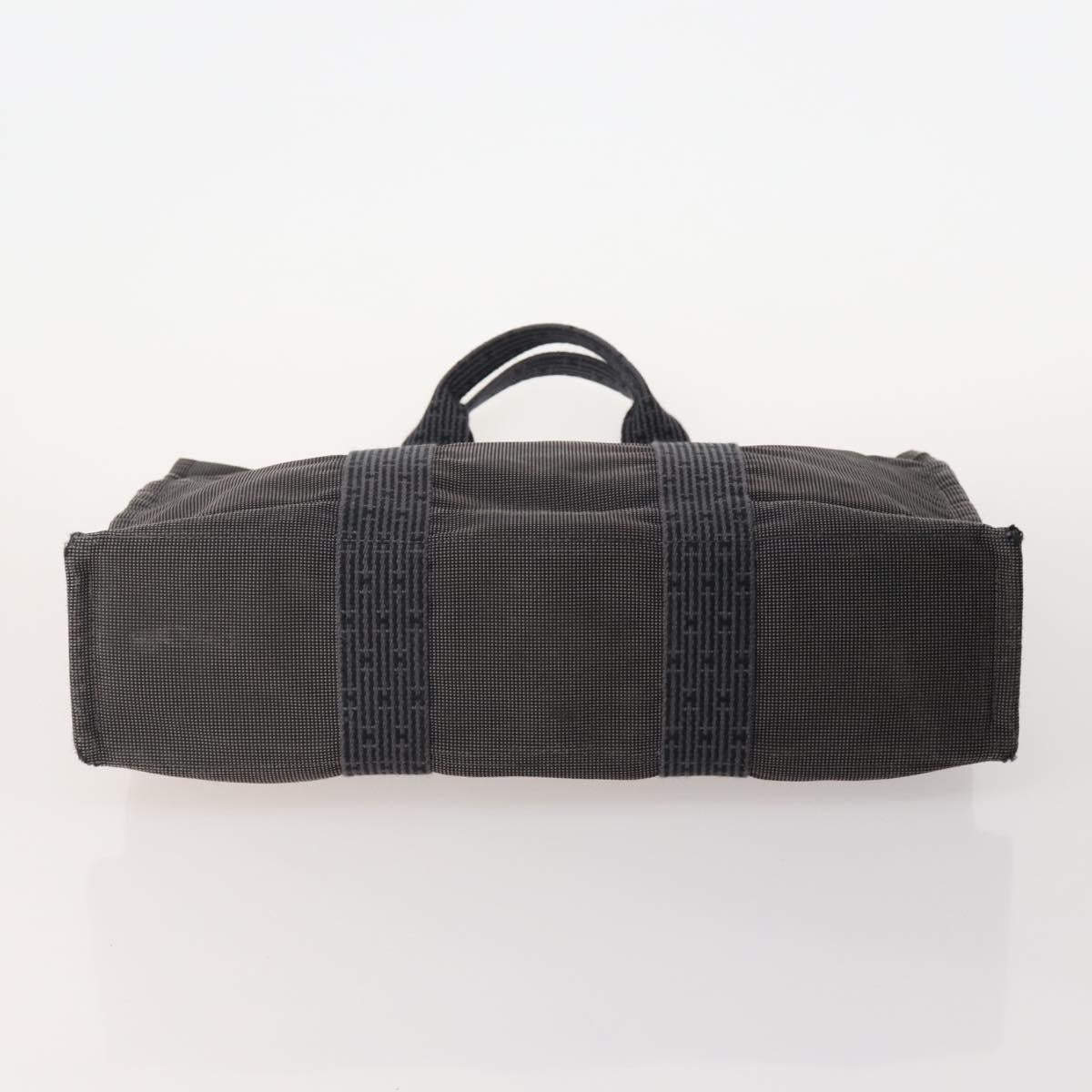 HERMES Fourre Tout Hand Bag Cotton 3 Set Black Gray Auth BA12670