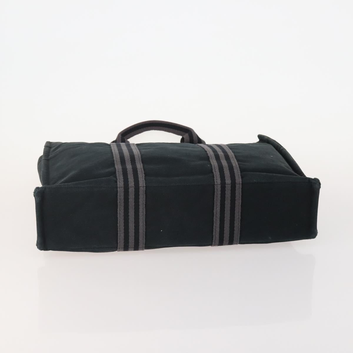 HERMES Fourre Tout Hand Bag Cotton 2 Set Black Auth BA12671