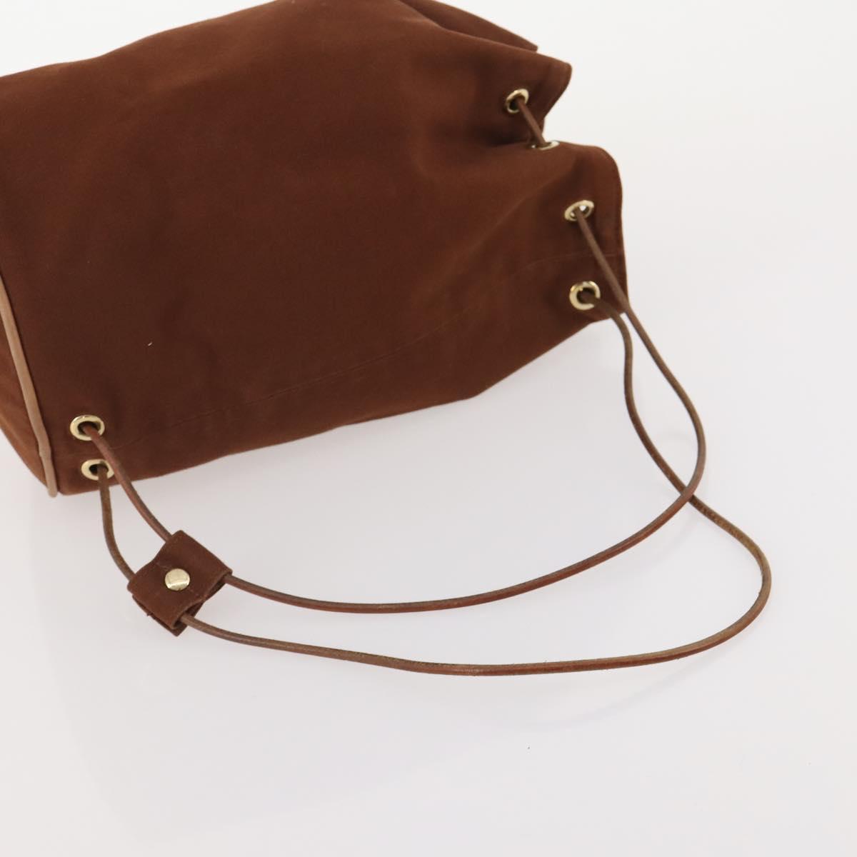 HERMES Shoulder Bag Canvas 3 Set Gray Brown Auth BA12673