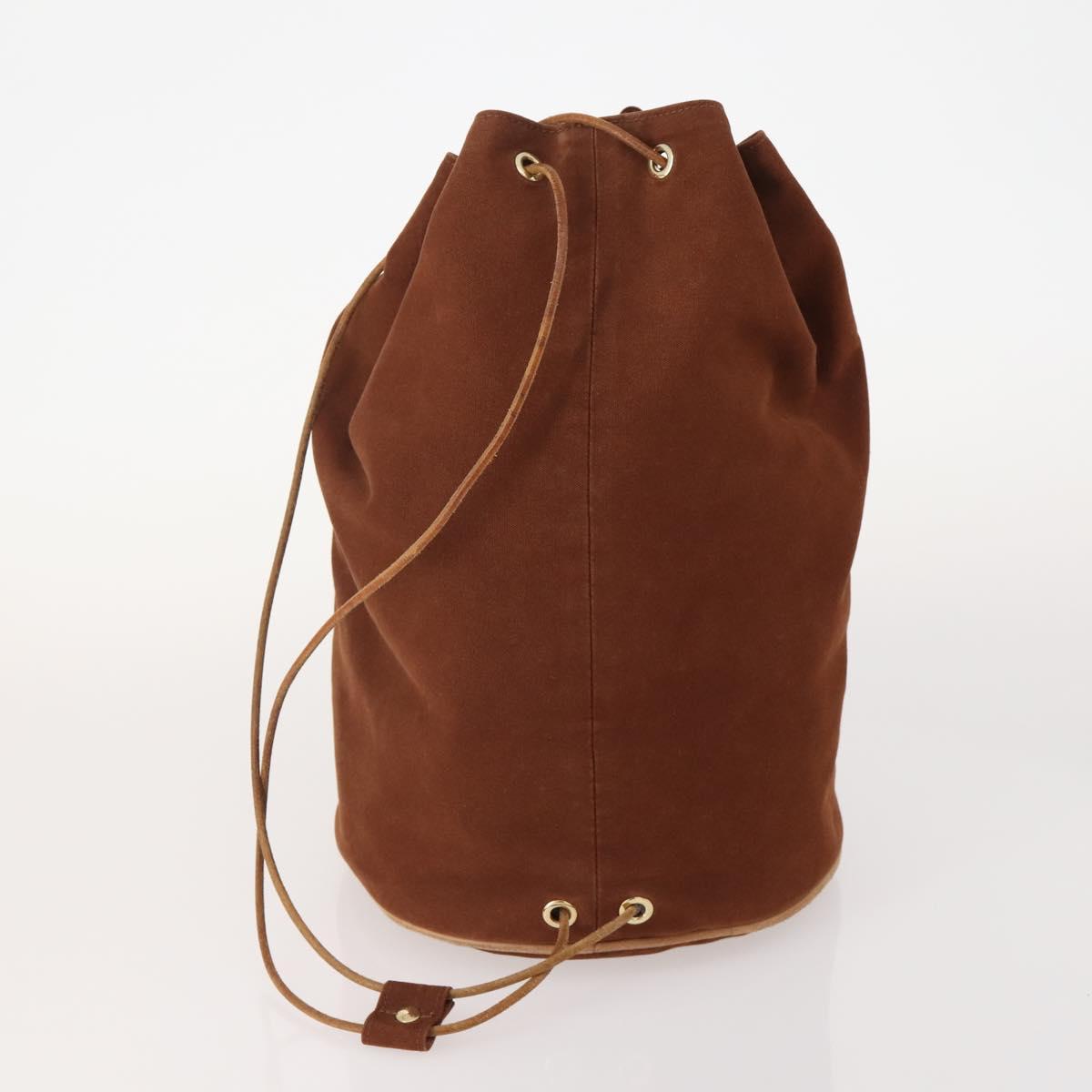 HERMES Shoulder Bag Canvas 3 Set Gray Brown Auth BA12673