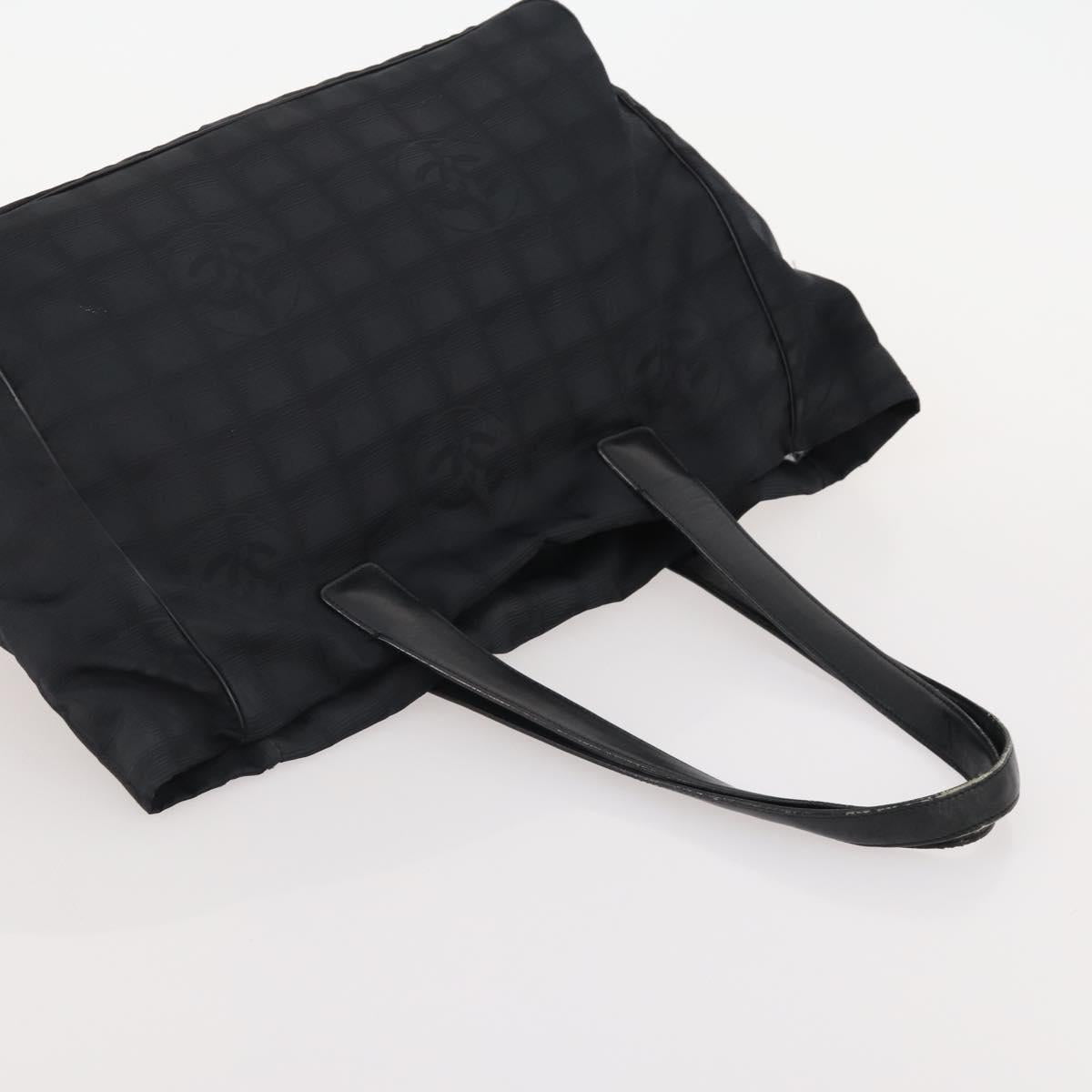 CHANEL New Travel line Tote Bag Nylon 3 Set Black Beige CC Auth BA12674