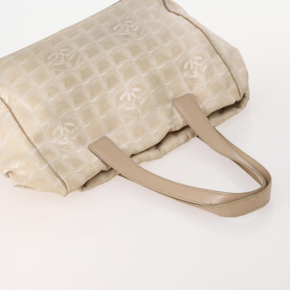 CHANEL New Travel line Tote Bag Nylon 3 Set Black Beige CC Auth BA12674