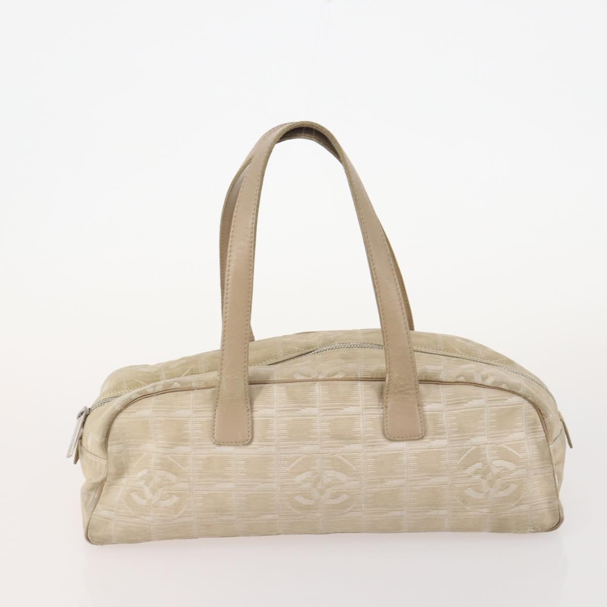 CHANEL New Travel line Tote Bag Nylon 3 Set Black Beige CC Auth BA12674