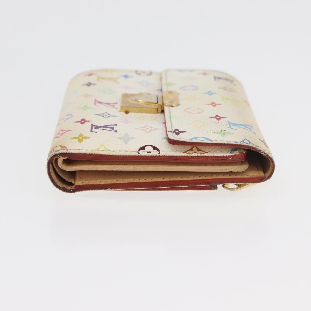 LOUIS VUITTON Monogram Multicolor Wallet 2 Set White LV Auth BA12677
