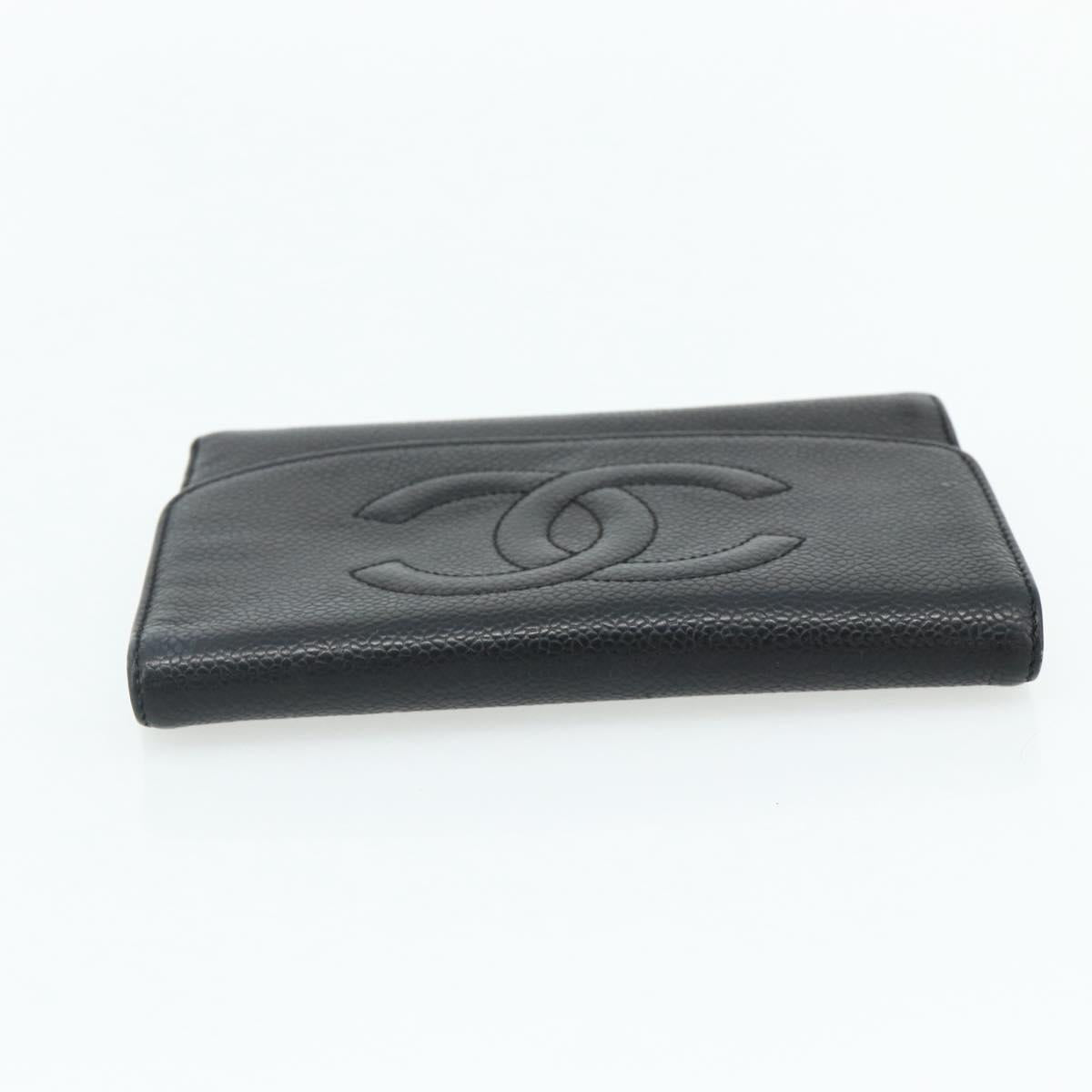 CHANEL Wallet Leather 3 Set Orange Red black CC Auth BA12678