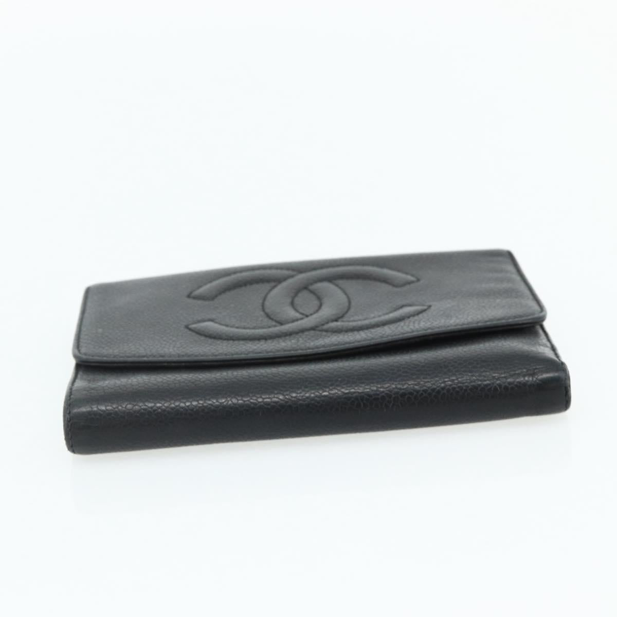 CHANEL Wallet Leather 3 Set Orange Red black CC Auth BA12678