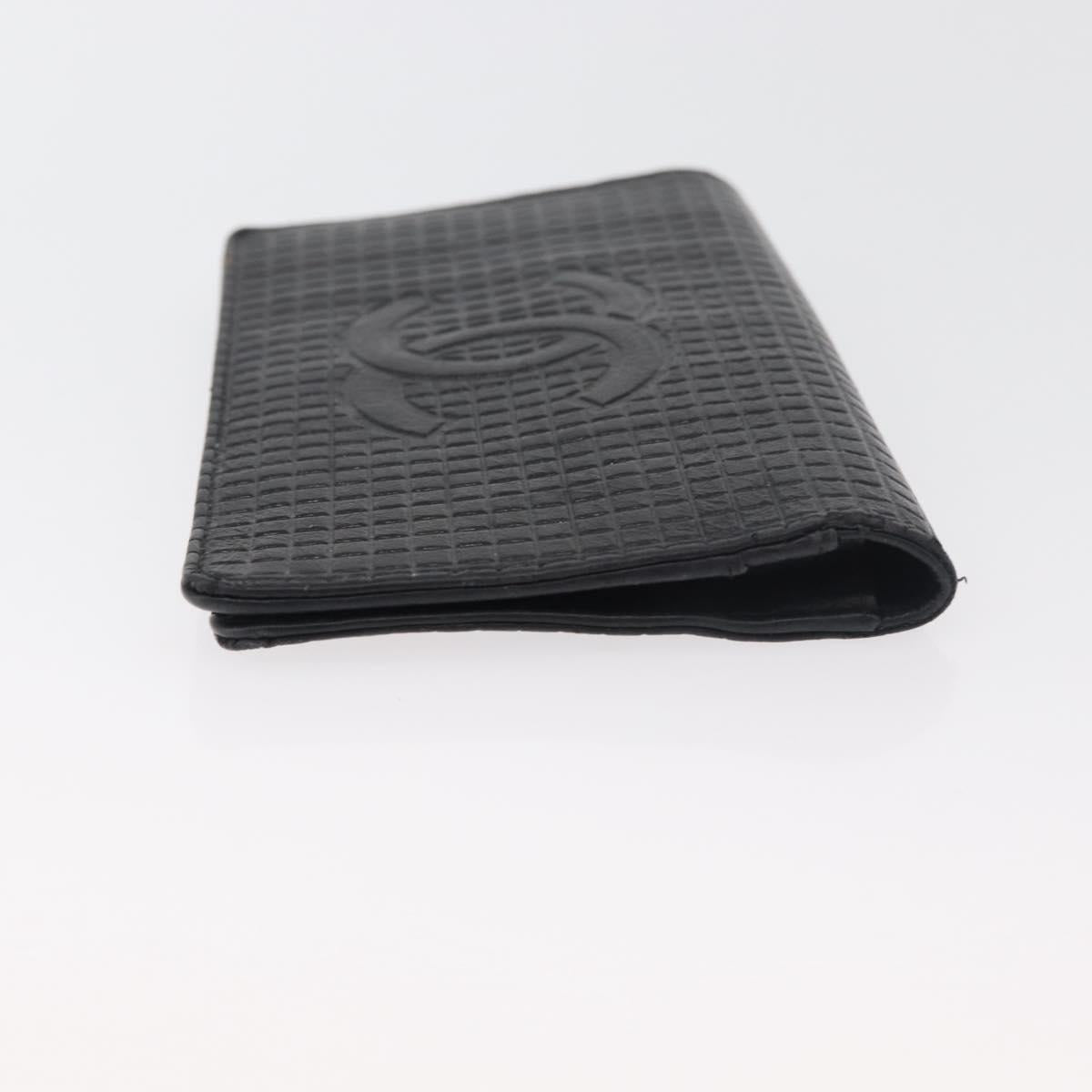 CHANEL Wallet Leather 2 Set Black CC Auth BA12679