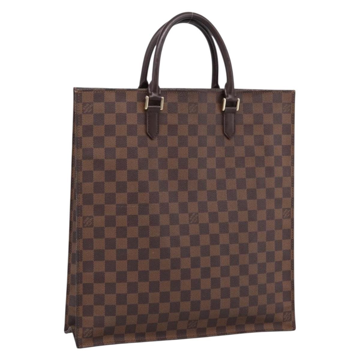 LOUIS VUITTON Damier Ebene Sac Plat Hand Bag N51140 LV Auth BA12683