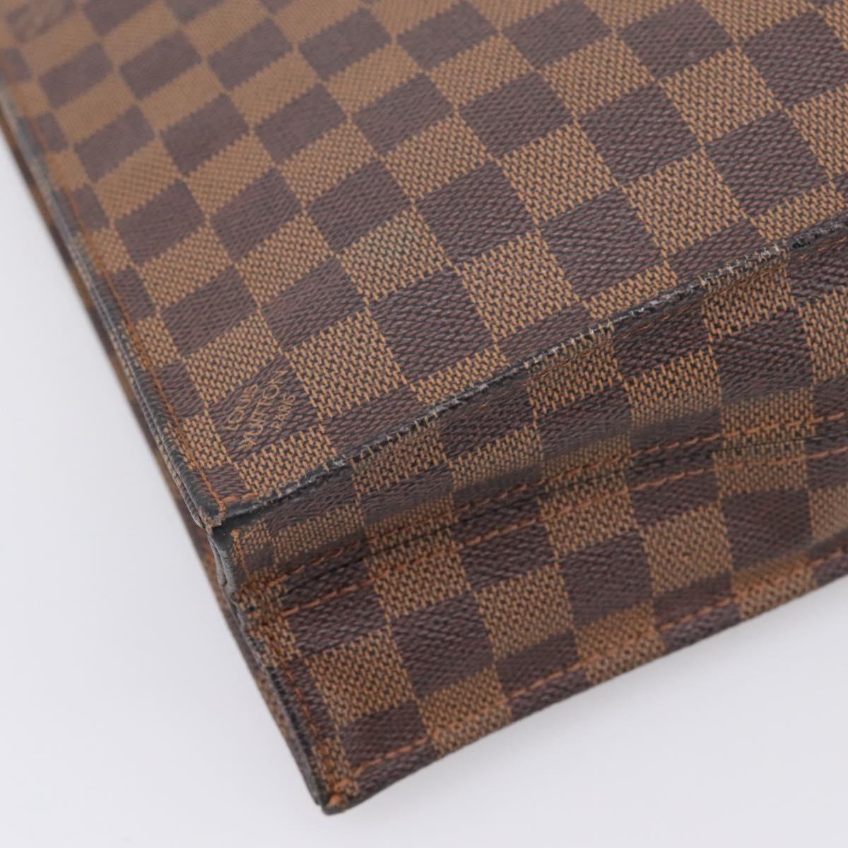 LOUIS VUITTON Damier Ebene Sac Plat Hand Bag N51140 LV Auth BA12683