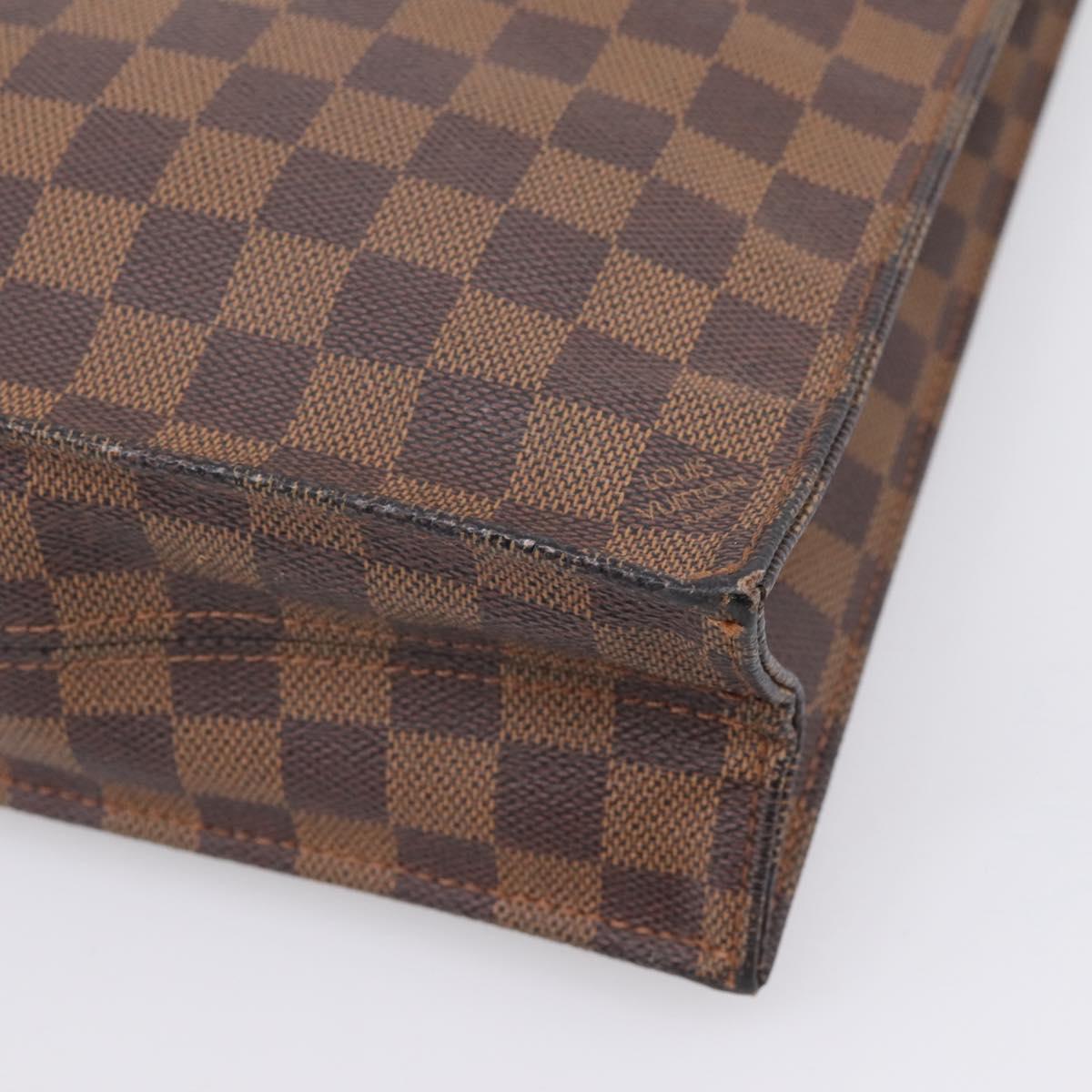 LOUIS VUITTON Damier Ebene Sac Plat Hand Bag N51140 LV Auth BA12683