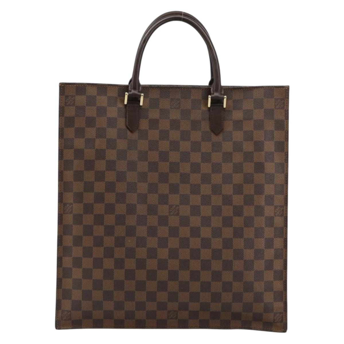 LOUIS VUITTON Damier Ebene Sac Plat Hand Bag N51140 LV Auth BA12683