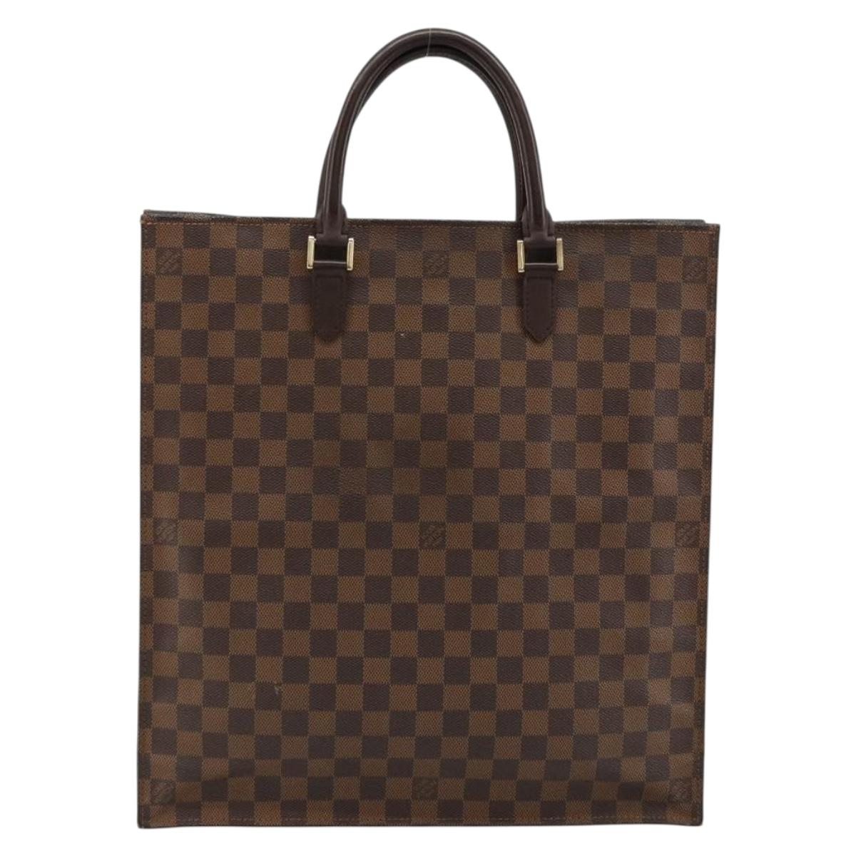 LOUIS VUITTON Damier Ebene Sac Plat Hand Bag N51140 LV Auth BA12683
