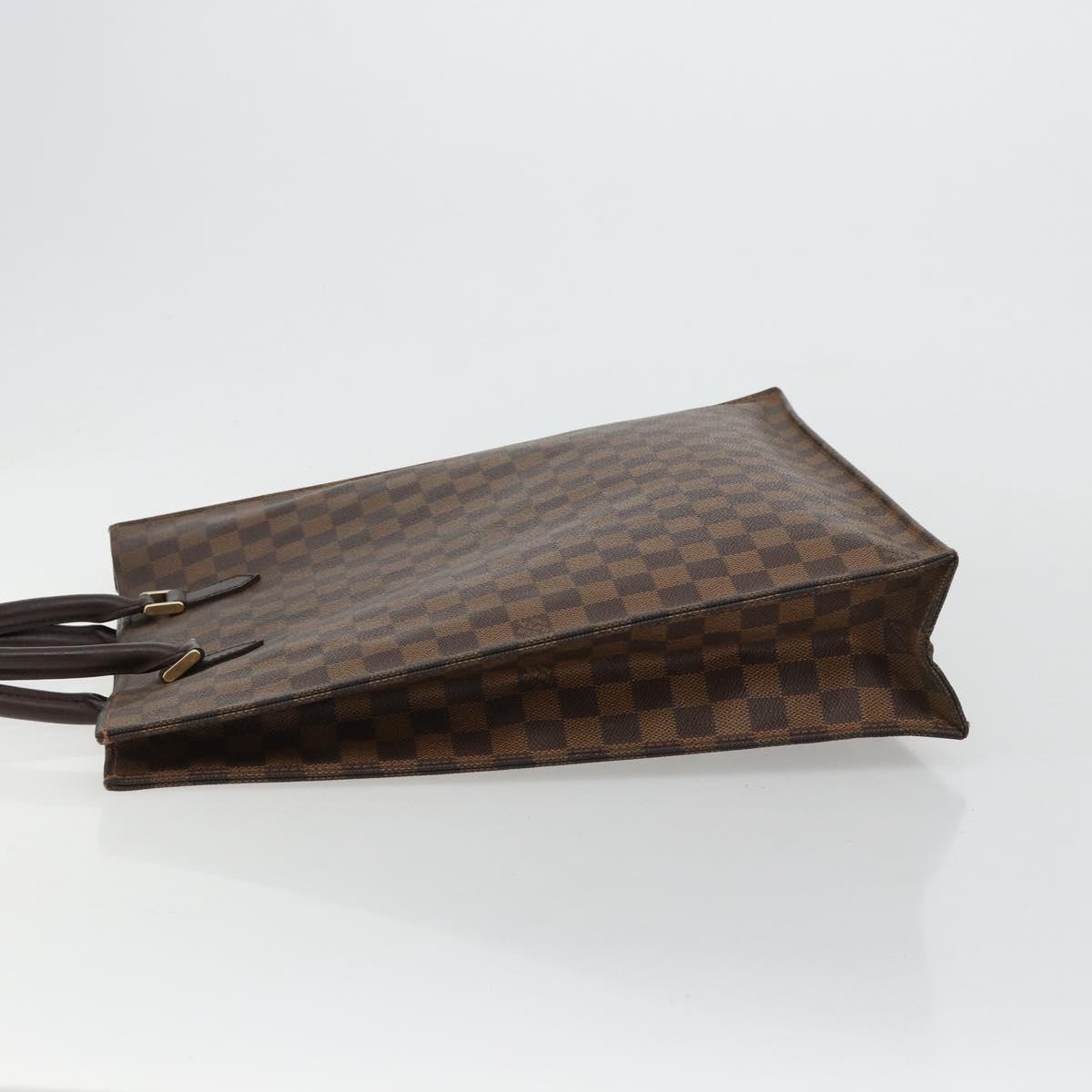 LOUIS VUITTON Damier Ebene Sac Plat Hand Bag N51140 LV Auth BA12683