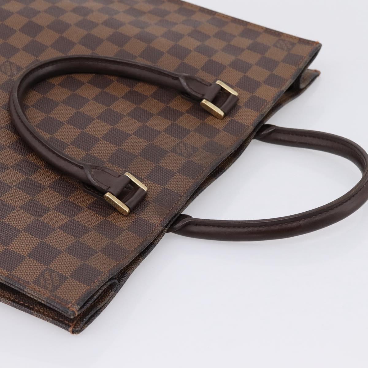 LOUIS VUITTON Damier Ebene Sac Plat Hand Bag N51140 LV Auth BA12683