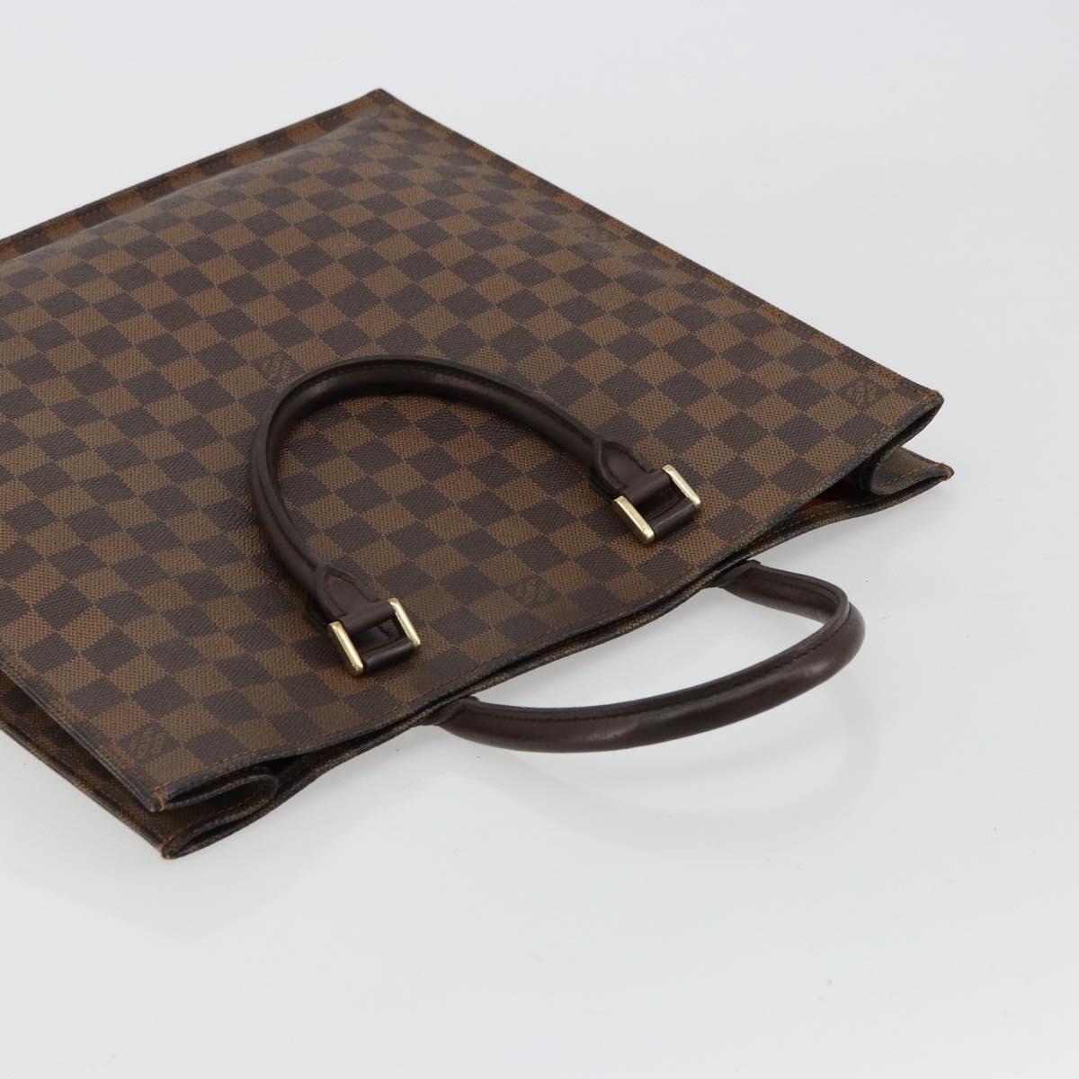 LOUIS VUITTON Damier Ebene Sac Plat Hand Bag N51140 LV Auth BA12683