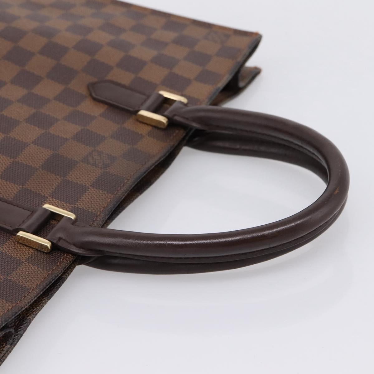 LOUIS VUITTON Damier Ebene Sac Plat Hand Bag N51140 LV Auth BA12683