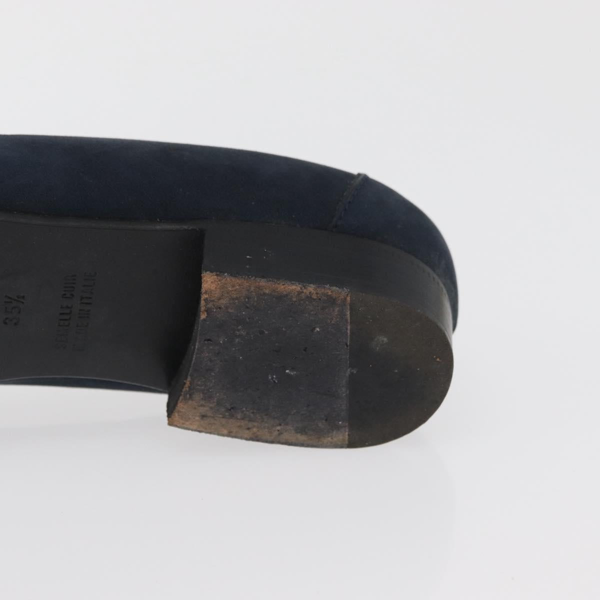 HERMES Kelly Loafers Suede 35 1/2 Navy Auth BA12685