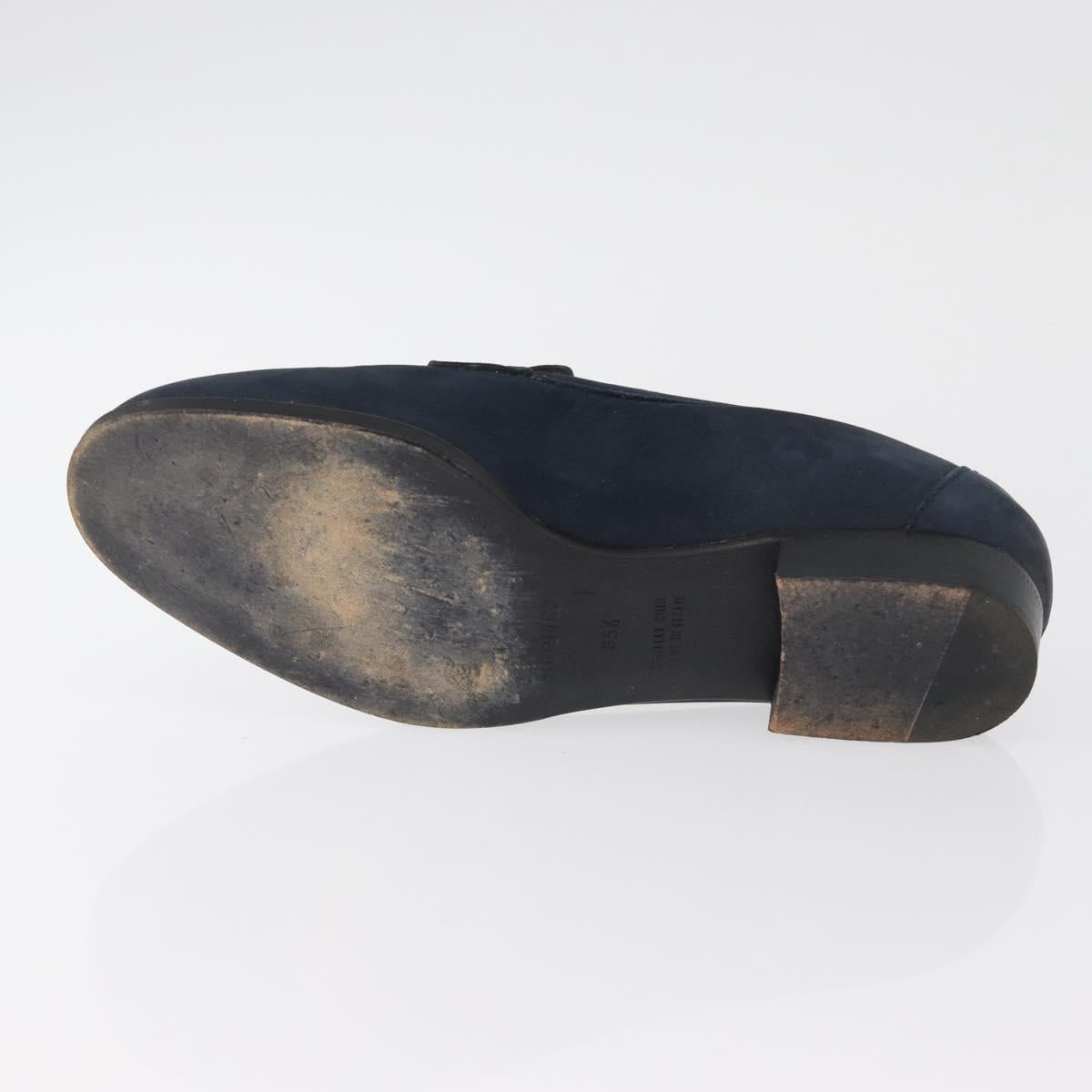 HERMES Kelly Loafers Suede 35 1/2 Navy Auth BA12685