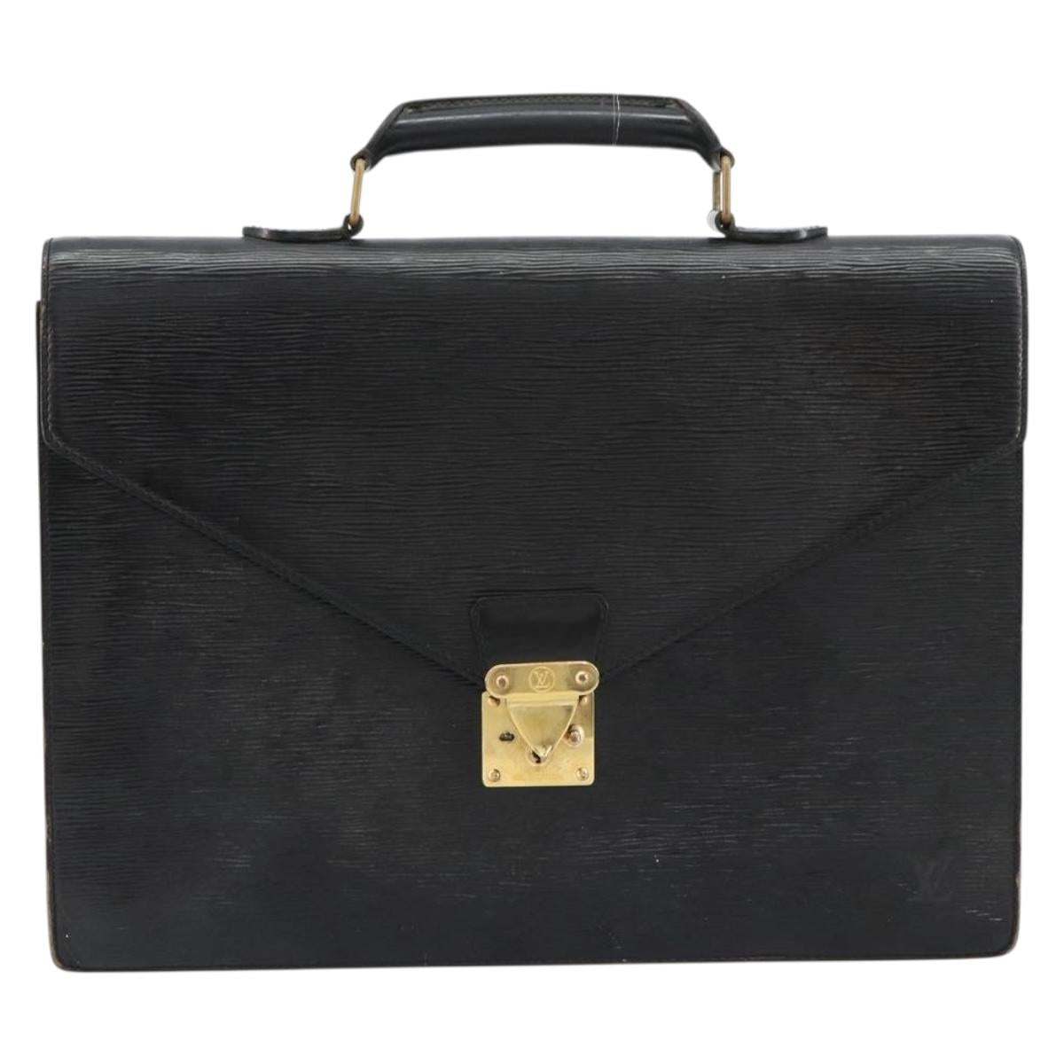 LOUIS VUITTON Epi Serviette Conseiller Business Bag Black M54422 LV Auth BA12698