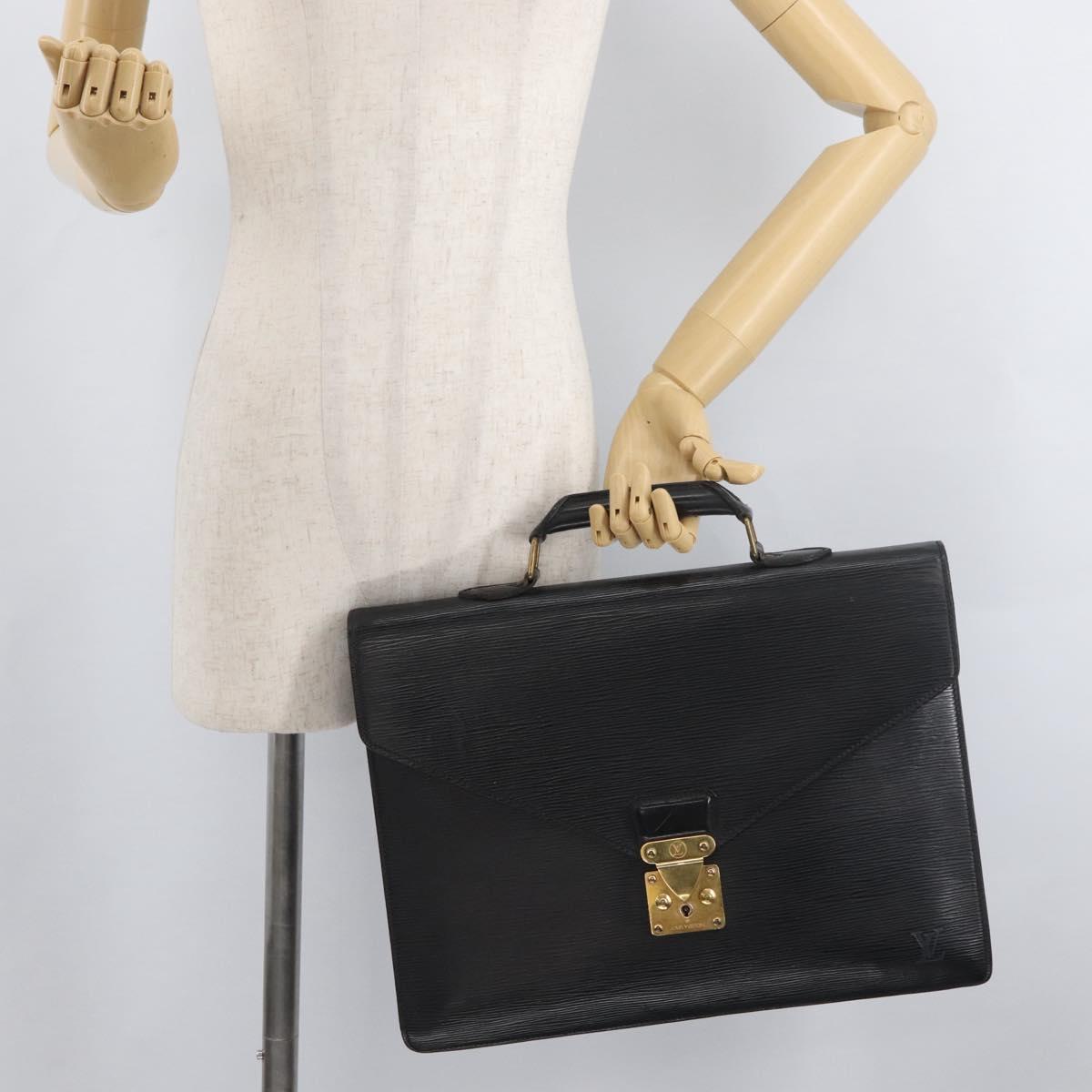LOUIS VUITTON Epi Serviette Conseiller Business Bag Black M54422 LV Auth BA12699