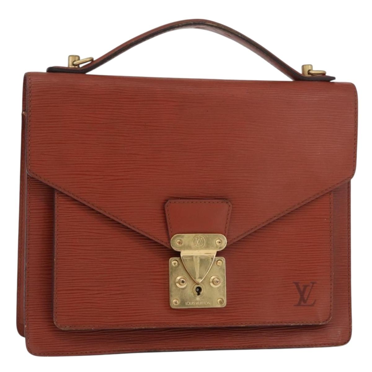 LOUIS VUITTON Epi Monceau 28 Hand Bag Brown M52123 LV Auth BA12701