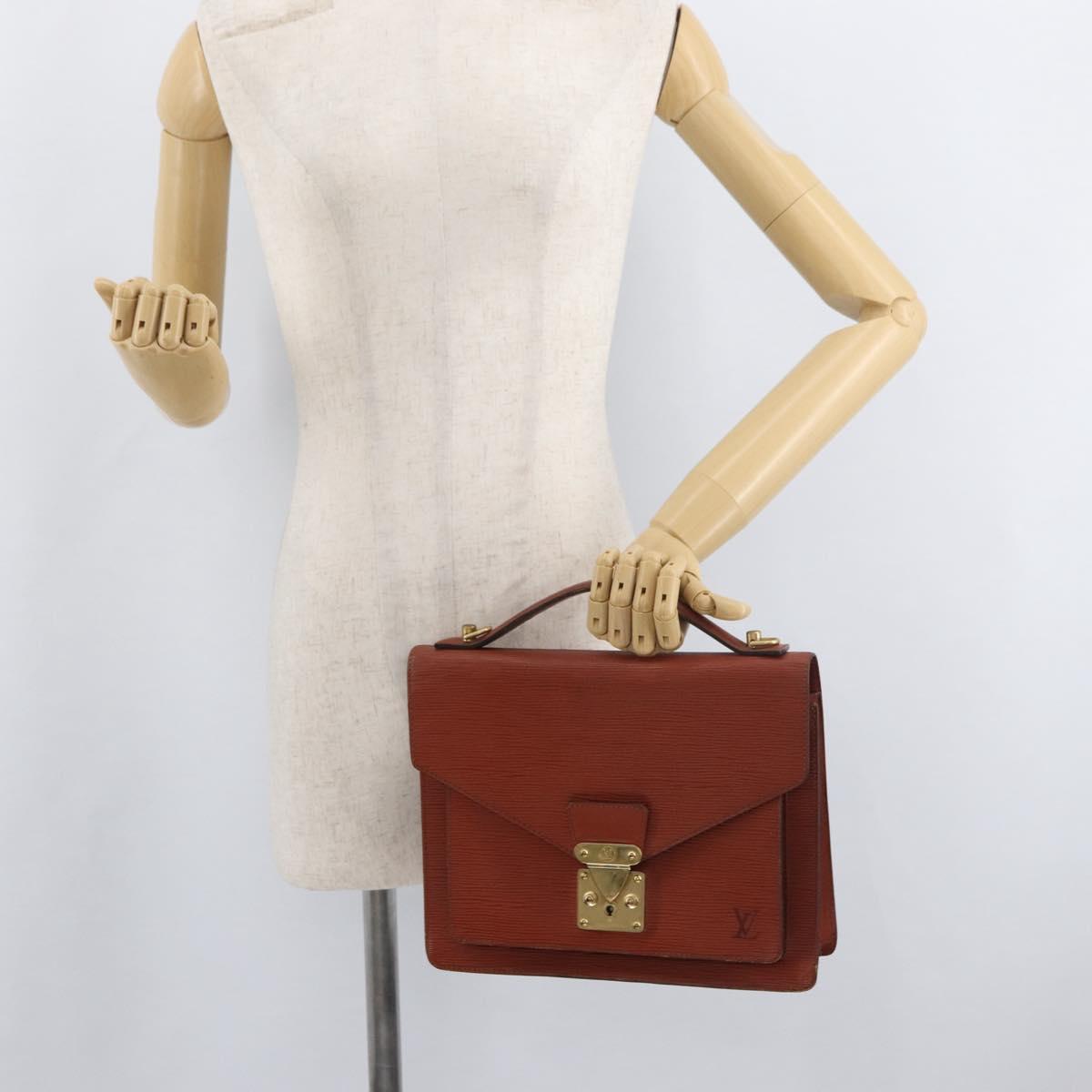 LOUIS VUITTON Epi Monceau 28 Hand Bag Brown M52123 LV Auth BA12701
