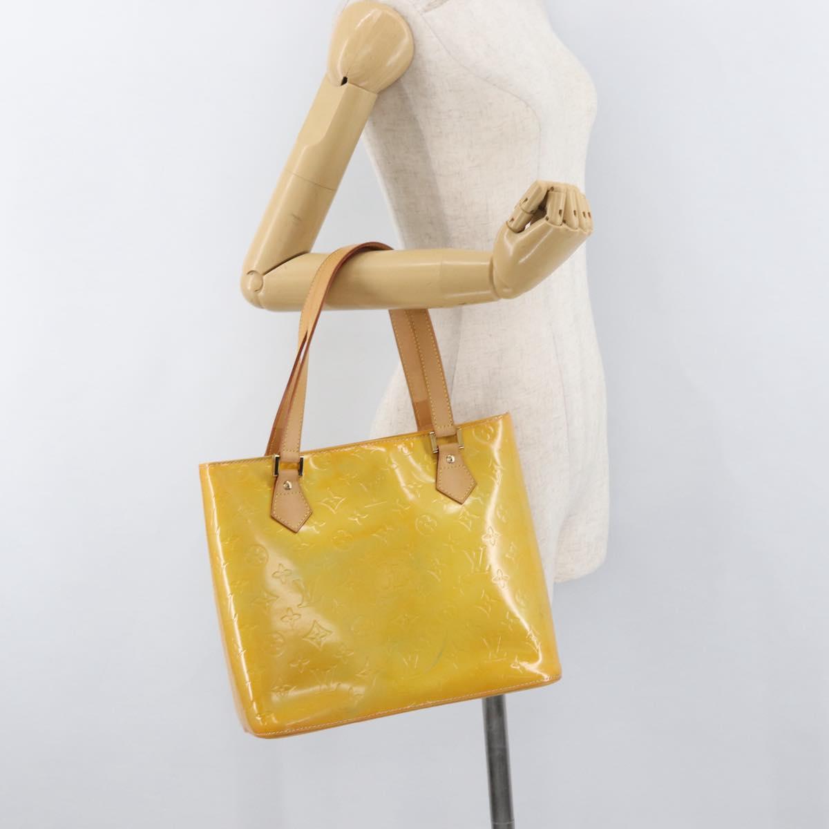 LOUIS VUITTON Monogram Vernis Houston Hand Bag Gris M91053 LV Auth BA12703