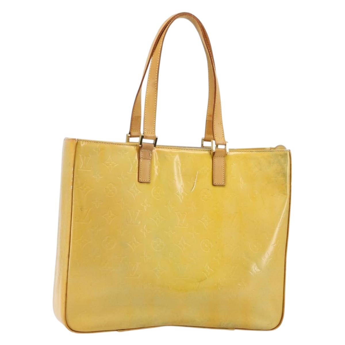 LOUIS VUITTON Monogram Vernis Columbus Tote Bag Gris M91028 LV Auth BA12704