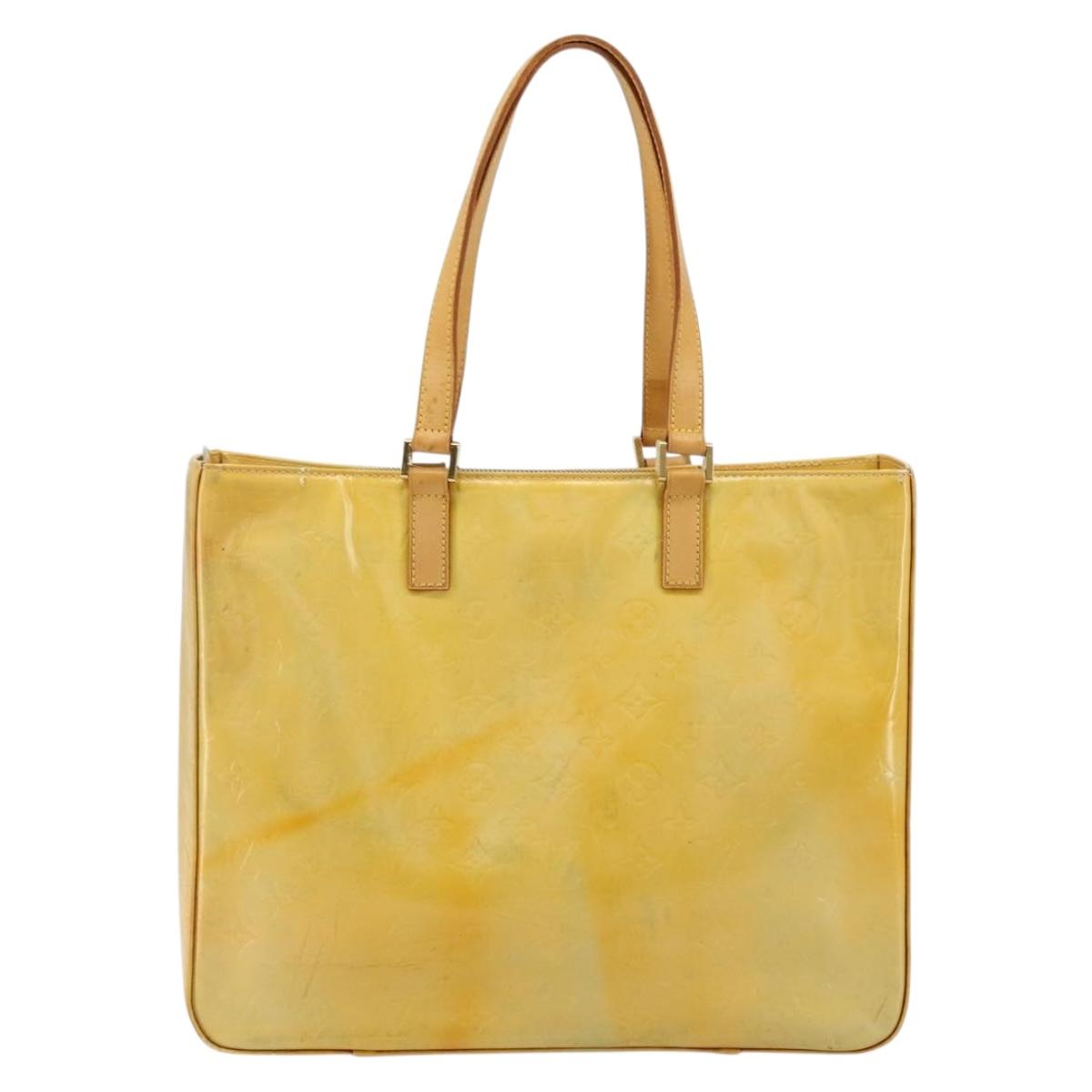 LOUIS VUITTON Monogram Vernis Columbus Tote Bag Gris M91028 LV Auth BA12704