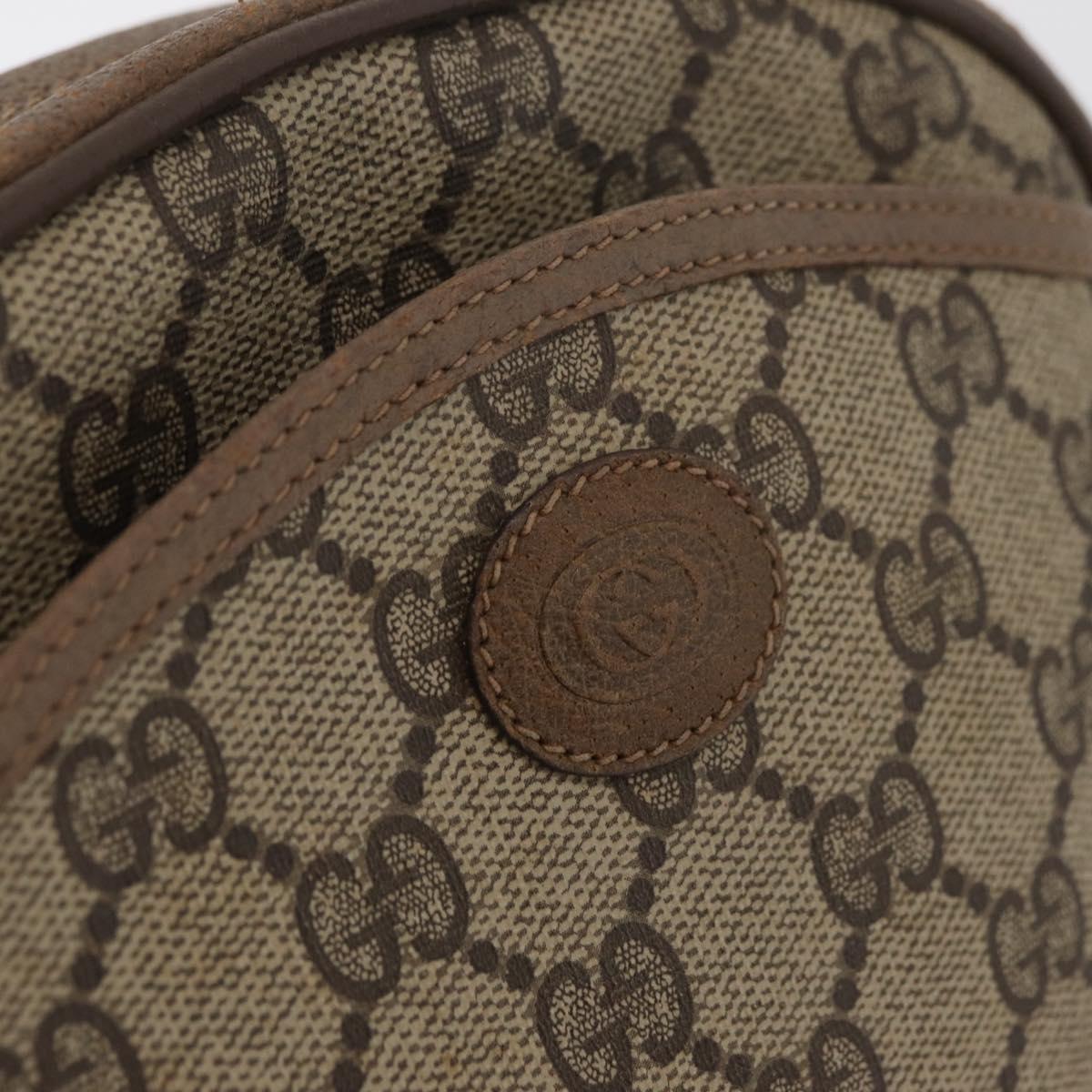 GUCCI GG Supreme Shoulder Bag PVC Beige Gold 116 02 606 Auth BA12707