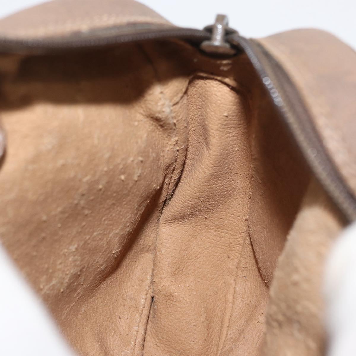 GUCCI GG Supreme Shoulder Bag PVC Beige Gold 116 02 606 Auth BA12707