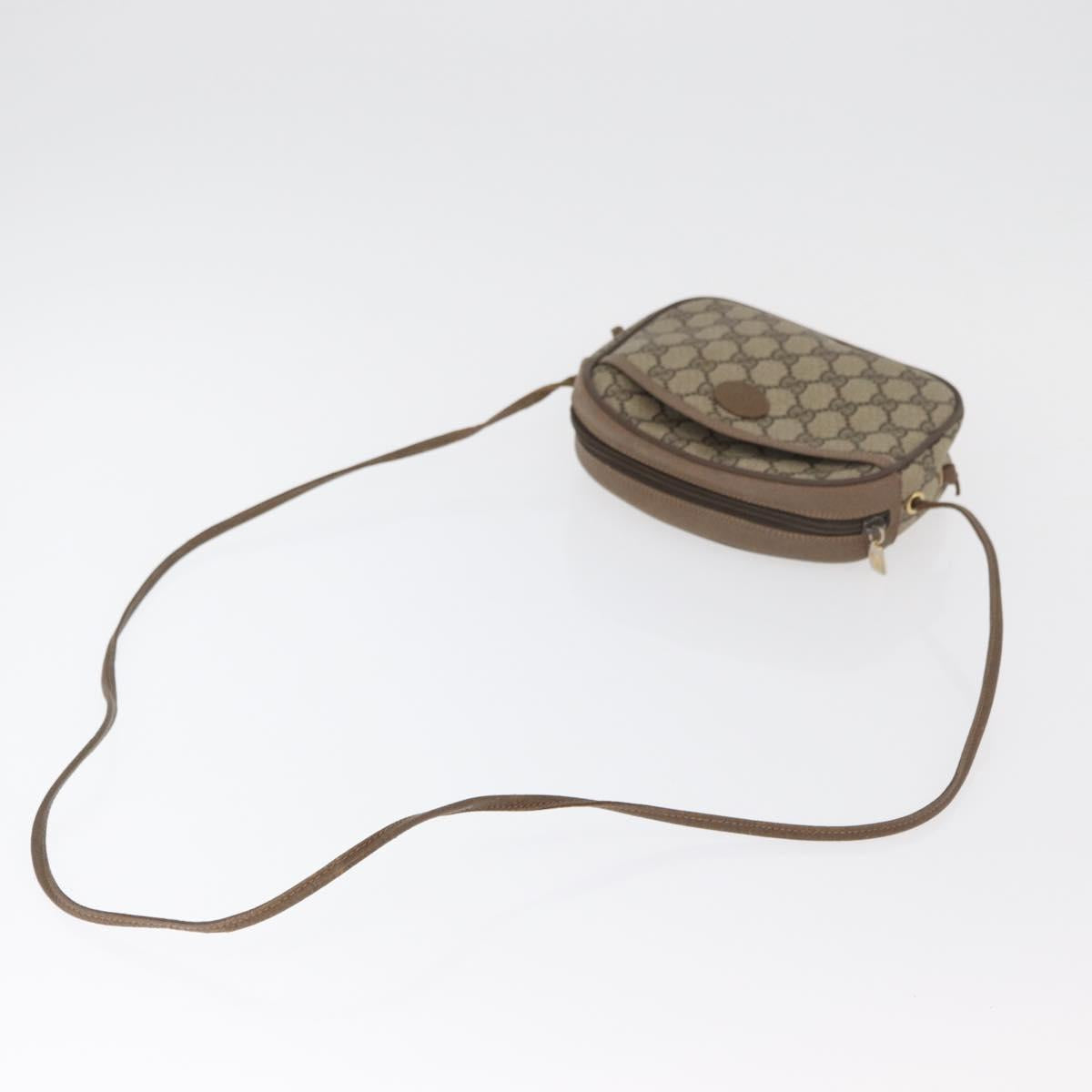 GUCCI GG Supreme Shoulder Bag PVC Beige Gold 116 02 606 Auth BA12707