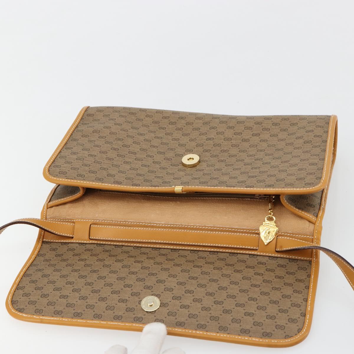 GUCCI Micro GG Supreme Shoulder Bag PVC Beige Gold 004 58 0264 Auth BA12708