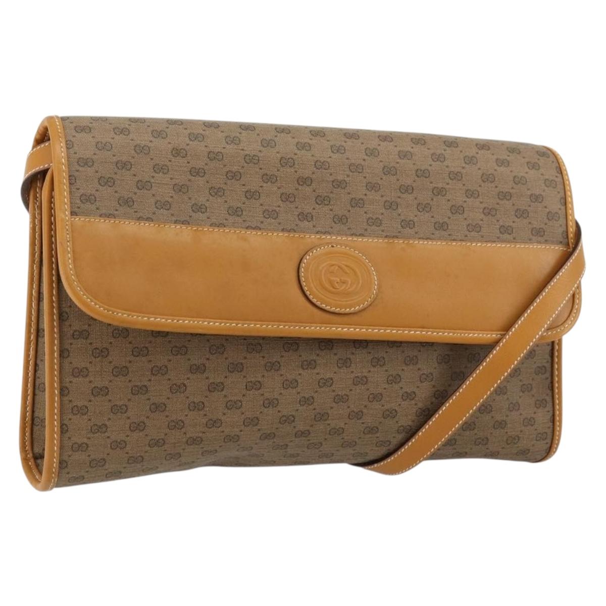 GUCCI Micro GG Supreme Shoulder Bag PVC Beige Gold 004 58 0264 Auth BA12708