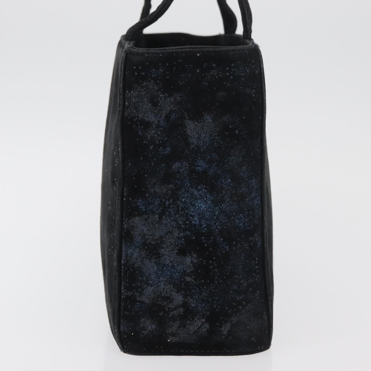 Gianni Versace Hand Bag Suede Black Gold Auth BA12723A